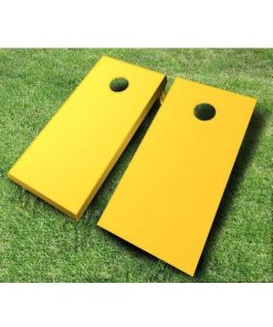 painted cornhole boards yellow