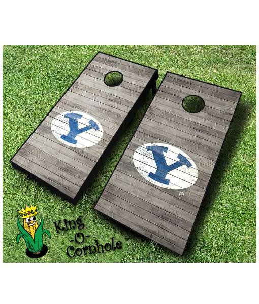 Brigham Young BYU NCAA cornhole boards Distressed