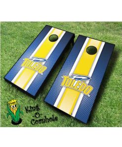 Toledo rockets NCAA cornhole boards Stripe