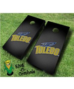 Toledo rockets NCAA cornhole boards Slanted