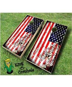 american flag grunge constitution cornhole boards