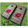 centra michigan Chippewas NCAA cornhole boards Distressed