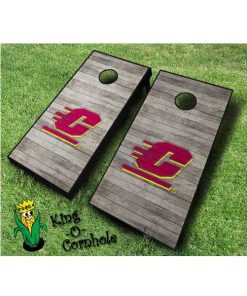 centra michigan Chippewas NCAA cornhole boards Distressed
