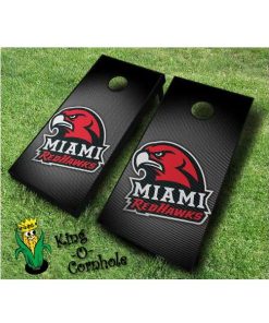 miami redhawks NCAA cornhole boards Slanted