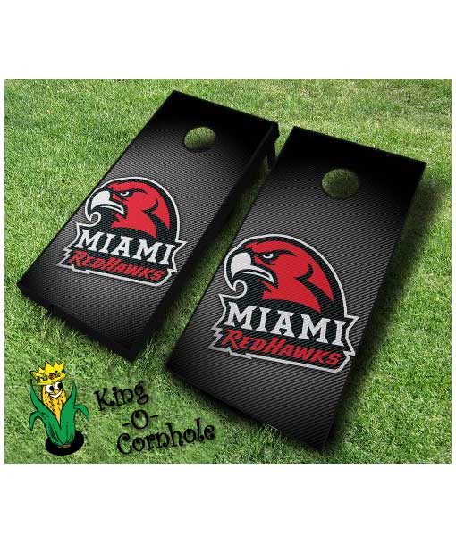 miami redhawks NCAA cornhole boards Slanted