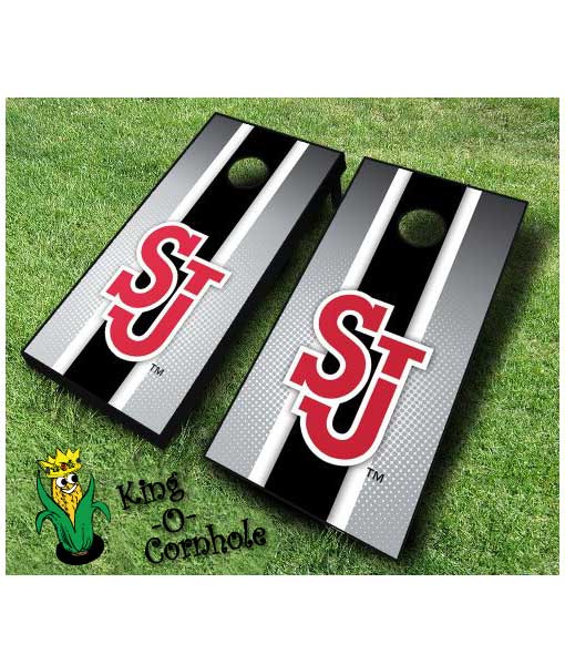 st johns red storm NCAA cornhole boards Stripe