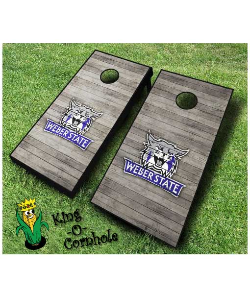weber state wildcats NCAA cornhole boards Distressed
