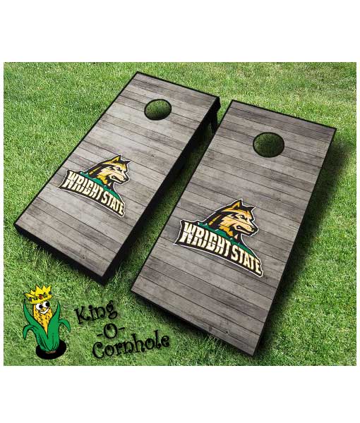 wright state raiders NCAA cornhole boards Distressed