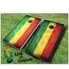 Rasta FLag Cornhole Boards