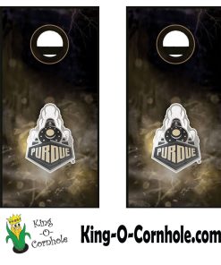 Purdue Boilermakers Smoke Cornhole Boards Detail